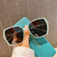 Simple Style Solid Color Resin Square Full Frame Women's Sunglasses main image 4