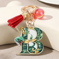 Casual Simple Style Letter Dragon Arylic 3d Print Tassel Plating Gold Plated Bag Pendant Keychain main image 4