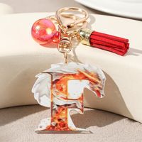 Casual Simple Style Letter Dragon Arylic 3d Print Tassel Plating Gold Plated Bag Pendant Keychain main image 8