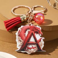 Casual Simple Style Letter Dragon Arylic 3d Print Tassel Plating Gold Plated Bag Pendant Keychain sku image 1