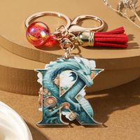 Casual Simple Style Letter Dragon Arylic 3d Print Tassel Plating Gold Plated Bag Pendant Keychain sku image 10