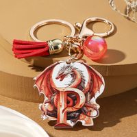 Casual Simple Style Letter Dragon Arylic 3d Print Tassel Plating Gold Plated Bag Pendant Keychain sku image 15