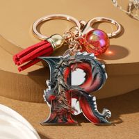 Casual Simple Style Letter Dragon Arylic 3d Print Tassel Plating Gold Plated Bag Pendant Keychain sku image 16