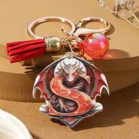 Casual Simple Style Letter Dragon Arylic 3d Print Tassel Plating Gold Plated Bag Pendant Keychain sku image 17