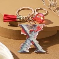 Casual Simple Style Letter Dragon Arylic 3d Print Tassel Plating Gold Plated Bag Pendant Keychain sku image 20