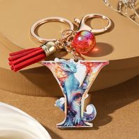 Casual Simple Style Letter Dragon Arylic 3d Print Tassel Plating Gold Plated Bag Pendant Keychain sku image 21