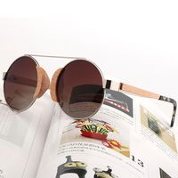 Retro Simple Style Solid Color Tac Round Frame Full Frame Women's Sunglasses main image 2