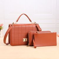 Women's Medium Pu Leather Solid Color Classic Style Square Zipper Shoulder Bag sku image 6