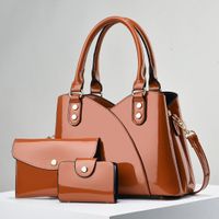 Women's Medium Pu Leather Solid Color Vintage Style Classic Style Bucket Zipper Bag Sets main image 5