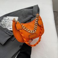 Women's Medium Pu Leather Solid Color Preppy Style Classic Style Dumpling Shape Zipper Shoulder Bag sku image 5