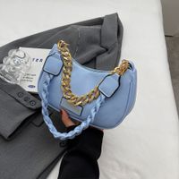Women's Medium Pu Leather Solid Color Preppy Style Classic Style Dumpling Shape Zipper Shoulder Bag sku image 6