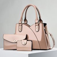 Femmes Moyen Faux Cuir Couleur Unie Style Vintage Style Classique Seau Fermeture Éclair Ensembles De Sacs main image 3