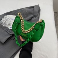 Women's Medium Pu Leather Solid Color Preppy Style Classic Style Dumpling Shape Zipper Shoulder Bag sku image 4