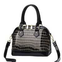 Women's Medium Pu Leather Color Block Streetwear Shell Zipper Dome Bag main image 2
