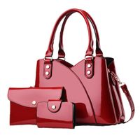 Femmes Moyen Faux Cuir Couleur Unie Style Vintage Style Classique Seau Fermeture Éclair Ensembles De Sacs main image 2