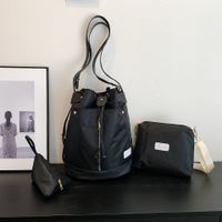 Women's Nylon Solid Color Streetwear Oval String Shoulder Bag sku image 1