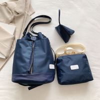 Women's Nylon Solid Color Streetwear Oval String Shoulder Bag sku image 3