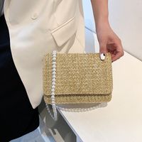 Women's Small Straw Solid Color Streetwear Square Flip Cover Shoulder Bag main image 1