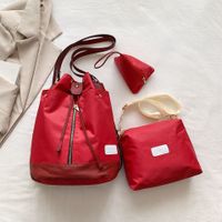 Women's Nylon Solid Color Streetwear Oval String Shoulder Bag sku image 2