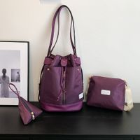 Women's Nylon Solid Color Streetwear Oval String Shoulder Bag sku image 4