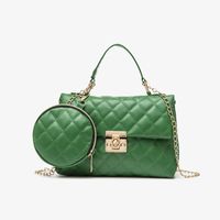 Women's Small Pu Leather Solid Color Vintage Style Classic Style Square Lock Clasp Handbag main image 2