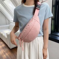 Women's Nylon Solid Color Vintage Style Classic Style Square Zipper Fanny Pack main image 3