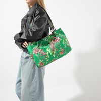 Women's Large Nylon Color Block Streetwear Bucket Zipper Shoulder Bag main image 4