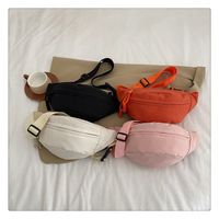 Women's Nylon Solid Color Vintage Style Classic Style Square Zipper Fanny Pack main image video