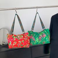 Women's Large Nylon Color Block Streetwear Bucket Zipper Shoulder Bag main image 3