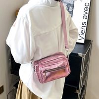 Women's Small Pu Leather Solid Color Vintage Style Classic Style Square Zipper Shoulder Bag main image 4
