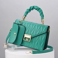 Women's Large Pu Leather Solid Color Streetwear Square Flip Cover Handbag sku image 7