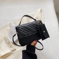 Women's Medium Pu Leather Solid Color Preppy Style Classic Style Square Magnetic Buckle Shoulder Bag sku image 1