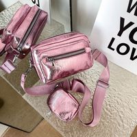 Women's Small Pu Leather Solid Color Vintage Style Classic Style Square Zipper Shoulder Bag sku image 4