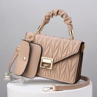 Women's Large Pu Leather Solid Color Streetwear Square Flip Cover Handbag sku image 6