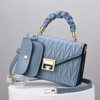 Women's Large Pu Leather Solid Color Streetwear Square Flip Cover Handbag sku image 8