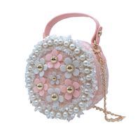 Kid's Small Pu Leather Plush Color Block Vintage Style Classic Style Round Zipper Shoulder Bag main image 4