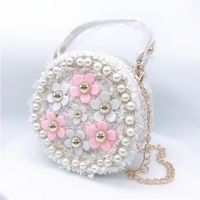 Kid's Small Pu Leather Plush Color Block Vintage Style Classic Style Round Zipper Shoulder Bag sku image 1