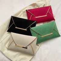 Women's Small Canvas Solid Color Vintage Style Classic Style Square String Envelope Bag main image 5