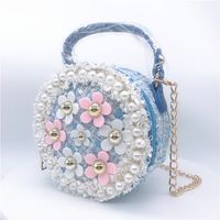 Kid's Small Pu Leather Plush Color Block Vintage Style Classic Style Round Zipper Shoulder Bag sku image 4
