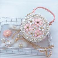 Kid's Small Pu Leather Plush Color Block Vintage Style Classic Style Round Zipper Shoulder Bag main image 3