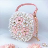 Kid's Small Pu Leather Plush Color Block Vintage Style Classic Style Round Zipper Shoulder Bag sku image 2