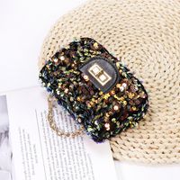 Women's Mini Plush Sequins Vintage Style Classic Style Square Lock Clasp Shoulder Bag sku image 6