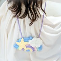 Women's Small Cotton Solid Color Vintage Style Classic Style Square Hook Loop Cloud Shape Bag main image 1