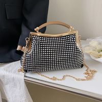 Women's Small Pu Leather Solid Color Vintage Style Classic Style Shell Lock Clasp Dome Bag main image 1
