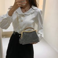 Women's Small Pu Leather Solid Color Vintage Style Classic Style Shell Lock Clasp Dome Bag main image 2