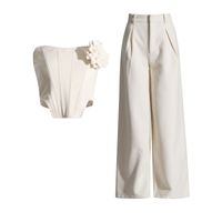 Daily Women's Elegant Solid Color Spandex Polyester Pants Sets Pants Sets main image 2