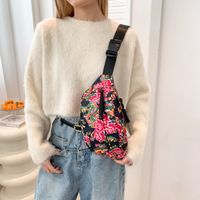 Women's Nylon Flower Vintage Style Classic Style Sewing Thread Square Zipper Shoulder Bag main image 1
