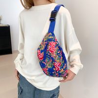 Women's Nylon Flower Vintage Style Classic Style Sewing Thread Square Zipper Shoulder Bag main image 5