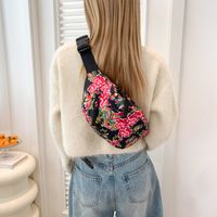Women's Nylon Flower Vintage Style Classic Style Sewing Thread Square Zipper Shoulder Bag sku image 4