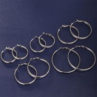 1 Pair XUPING Simple Style Circle 304 Stainless Steel Hoop Earrings main image 1